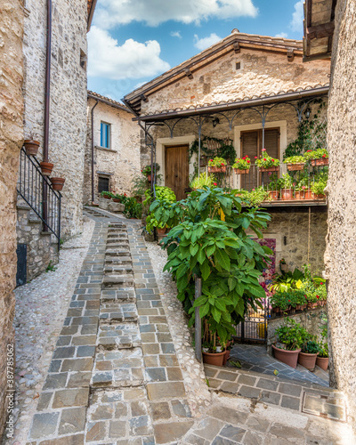 Fototapeta Naklejka Na Ścianę i Meble -  The small and beautiful village of Casteldilago, near Arrone. In the Province of Terni, Umbria, Italy.