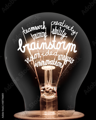 Light Bulb with Brainstorm Concept