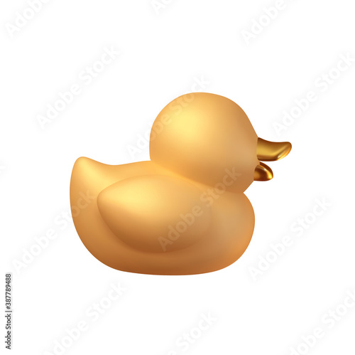 Rubber duck isolated on white background. Vector illustration