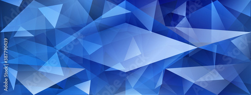 Abstract crystal background with refracting of light and highlights in blue colors