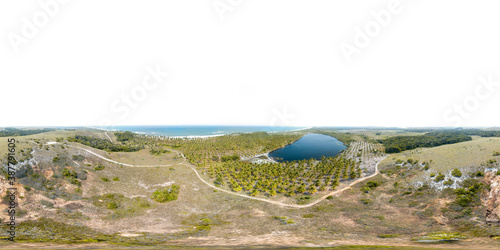 Imagem aérea de 360 graus da Lagoa Azul na Península de Maraú, Bahia, Brasil photo