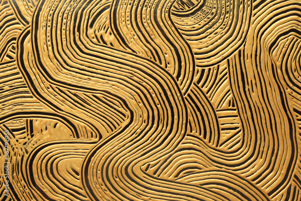Abstract gold (bronze) color acrylic wave painting. Canvas vintage grunge texture horizontal background. Abstract gold (bronze) color acrylic wave painting. Canvas vintage grunge texture horizontal background.