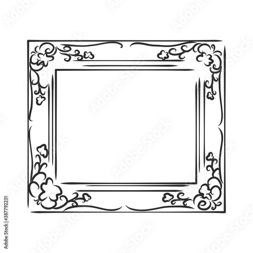 Elegant Ornate frames, picture frame, vector sketch illustration