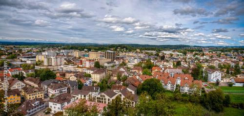 Obraz na płótnie panoramic view of the city of Uster, in the zurcher oberland region. Switzerland w salonie