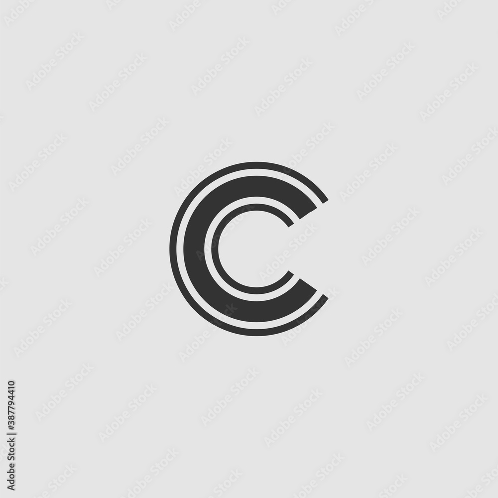 Initial Letter C logo icon abstract line vector design Initial Letter C logo icon abstract line vector design