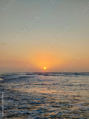 wonderful sunrise   sunset on the beach   sea