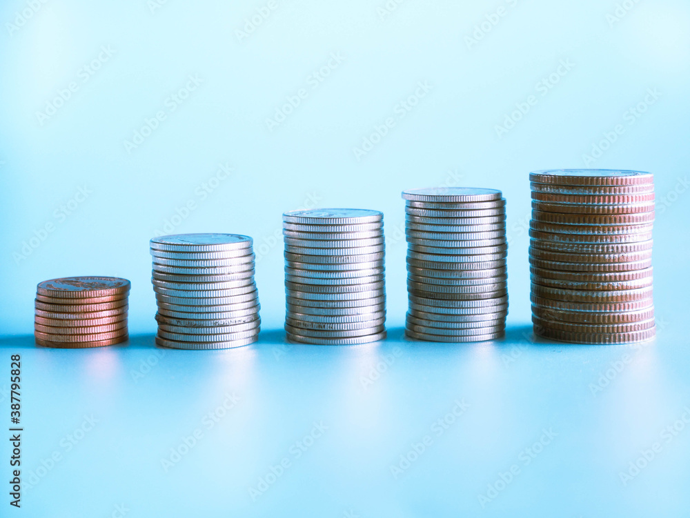 stack coins background, concept save money stack coins background, concept save money