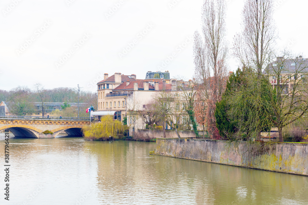 Fototapeta premium Metz, FRANCE - April 1, 2018: Street view of downtown in Metz, France