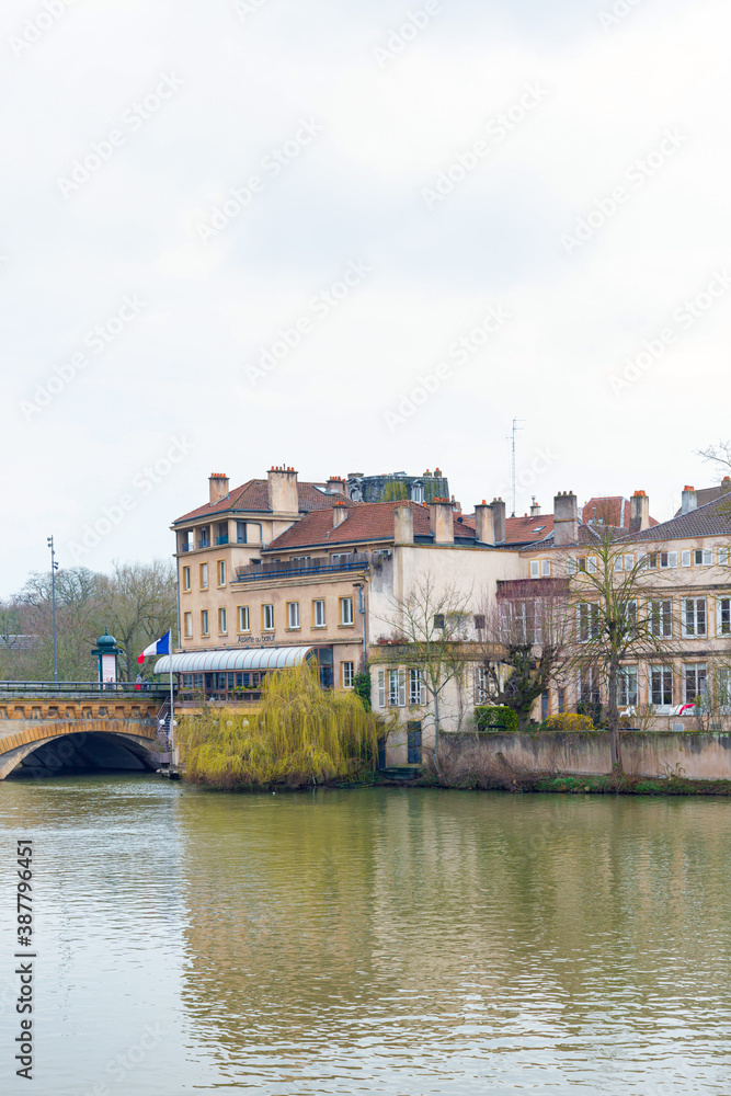 Fototapeta premium Metz, FRANCE - April 1, 2018: Street view of downtown in Metz, France