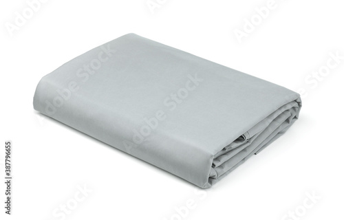 Foto Folded grey cotton bedding sheets