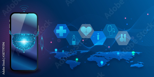 Smart hospital treatment for bladder. Smart hospital technology.The new innovation of the Future.