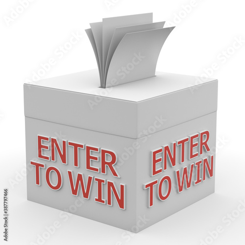 enter to win words on a box
