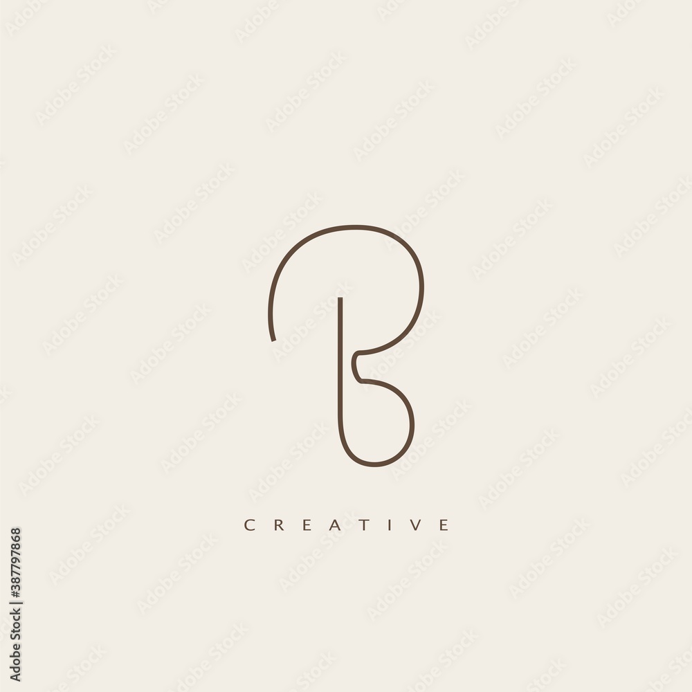 Minimalist Initial Line Letter B logo Icon. Minimalist Initial Line Letter B logo Icon.