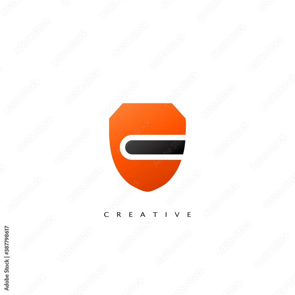 Initial Letter C Logo Abstract Techno Shield Vector Design Initial Letter C Logo Abstract Techno Shield Vector Design