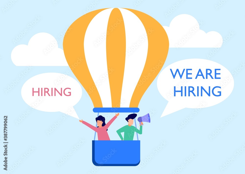 Fototapeta premium Illustration vector graphic cartoon character of we are hiring