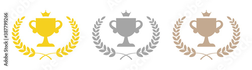 トロフィーのランキング素材（数字なし）