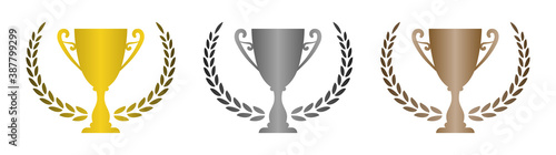 トロフィーのランキング素材（数字なし/光沢あり）