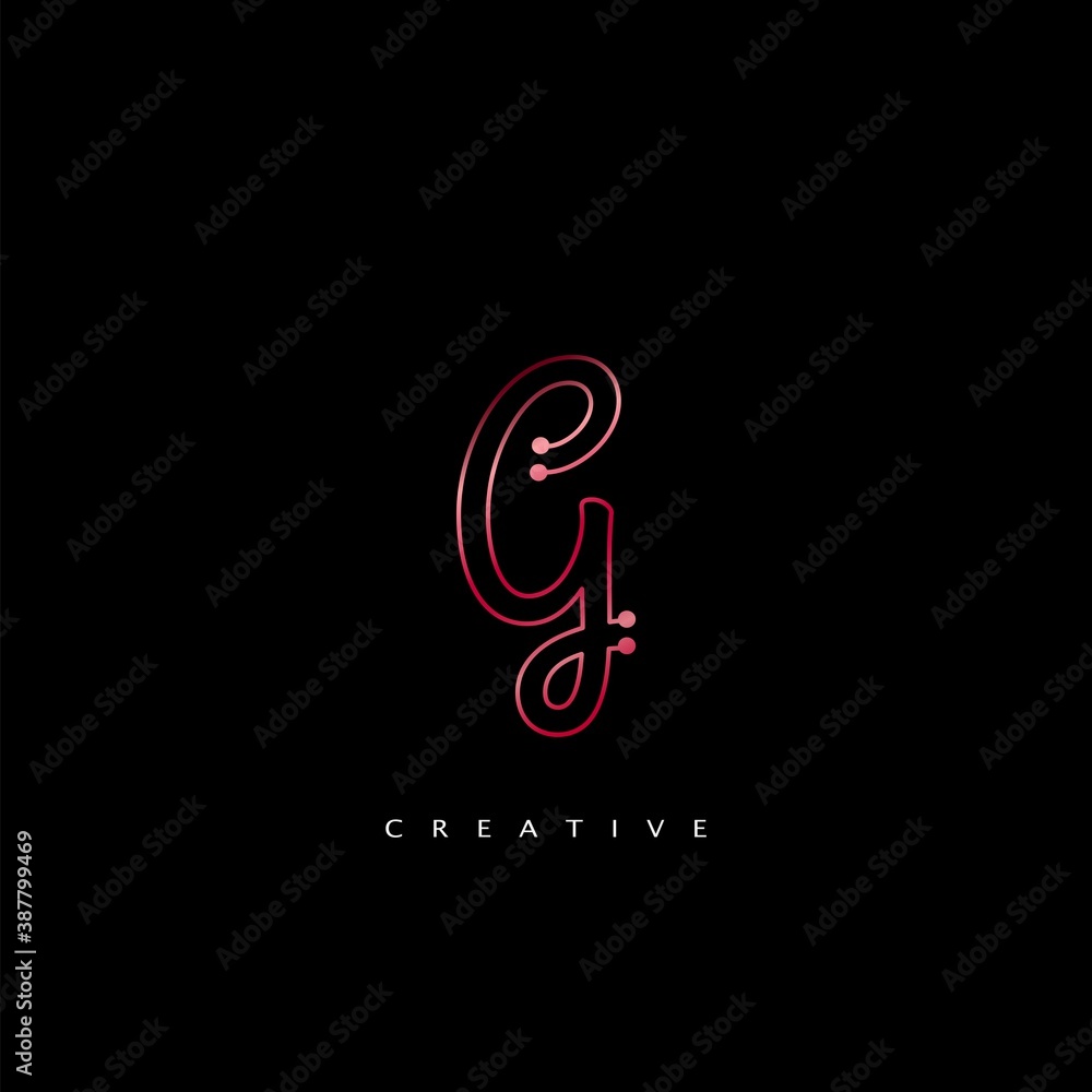 Initial Letter G line Logo Icon Abstract Techno Vector Design Initial Letter G line Logo Icon Abstract Techno Vector Design