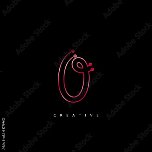 Initial Letter O line Logo Icon Abstract Techno Vector Design