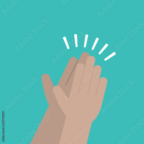 Human hands clapping. People applaud flat design vector illustration