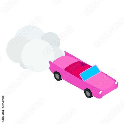 Car pollution icon. Isometric illustration of car pollution vector icon for web