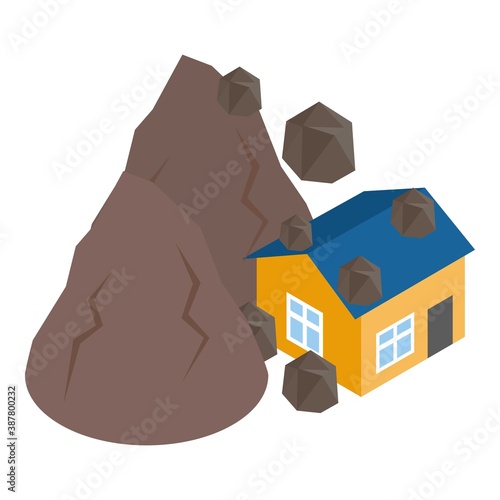 Landslide icon. Isometric illustration of landslide vector icon for web