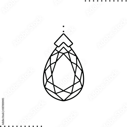 gem pendant vector icon in outlines