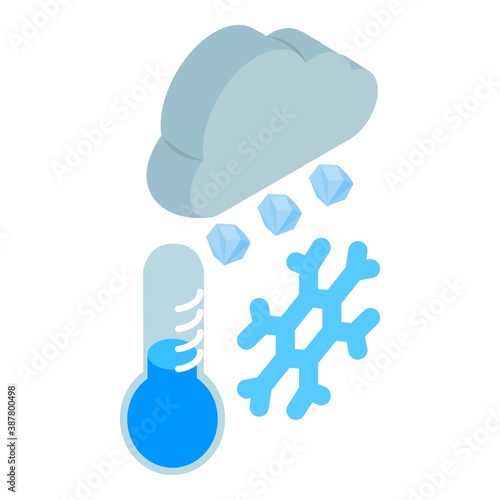 Cold snap icon. Isometric illustration of cold snap vector icon for web