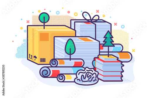 Wastepaper concept icon