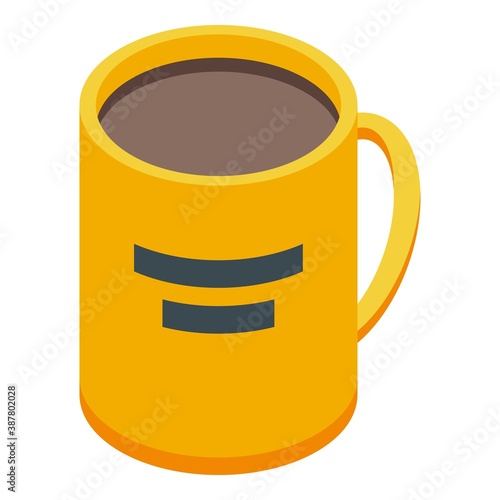 Office tea mug icon. Isometric of office tea mug vector icon for web design isolated on white background