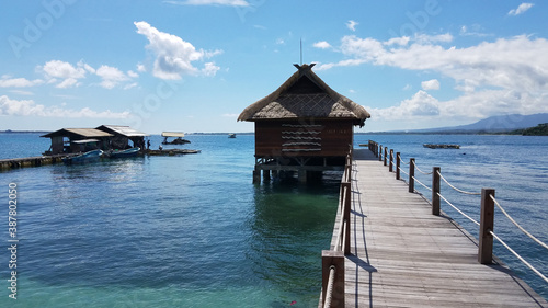 wooden bridge over the sea