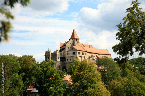 Large, Gothic Pernstejn Castle - Czech Republic, Moravian castle. Czechia