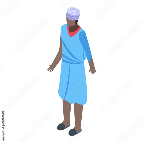 African native man icon. Isometric of african native man vector icon for web design isolated on white background