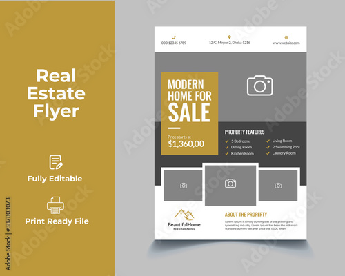 Modern Real Estate Marketing Flyer Template Design