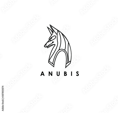 Anubis line logo icon vector template