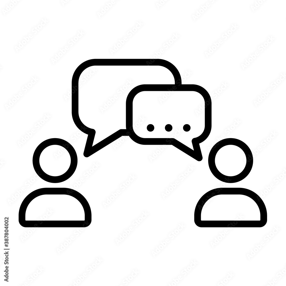business people outline vector icon isolated on white. talk conversation icon for web and ui design, mobile apps and print products business people outline vector icon isolated on white. talk conversation icon for web and ui design, mobile apps and print products