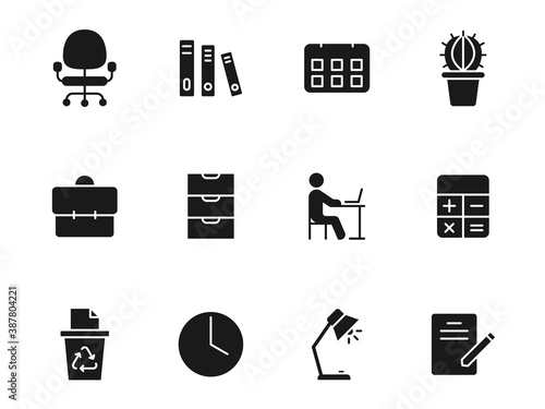 workspace silhouette vector icons isolated on white. workspace icon set for web, mobile apps, ui design and print