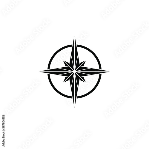 compass black logo icon vector 