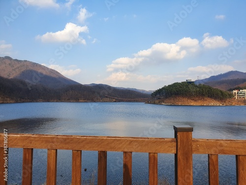 lake and mountains