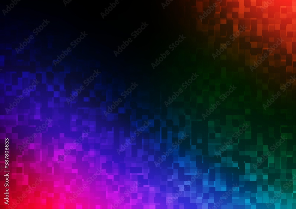 Dark Multicolor, Rainbow vector background with rectangles.