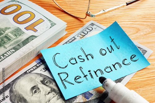 Cash out refinance is shown on the business photo using the text photo