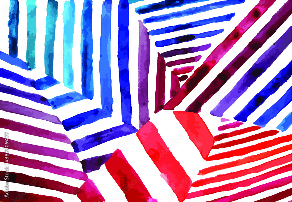 Geometric pattern watercolor painting Geometric pattern watercolor painting