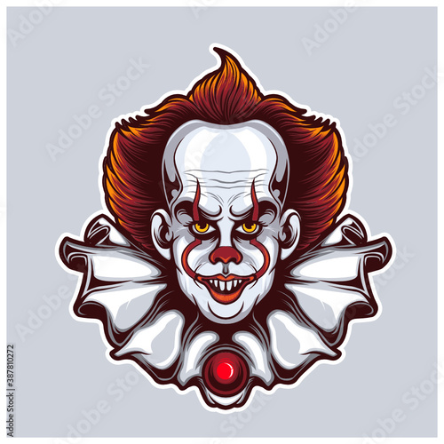 halloween horor pumpkin vampire logo illustration