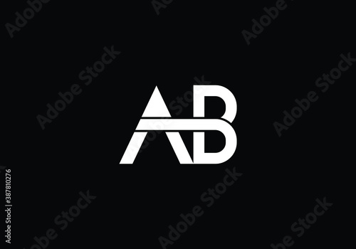 Initial Monogram Letter AB Logo Design Vector Template.