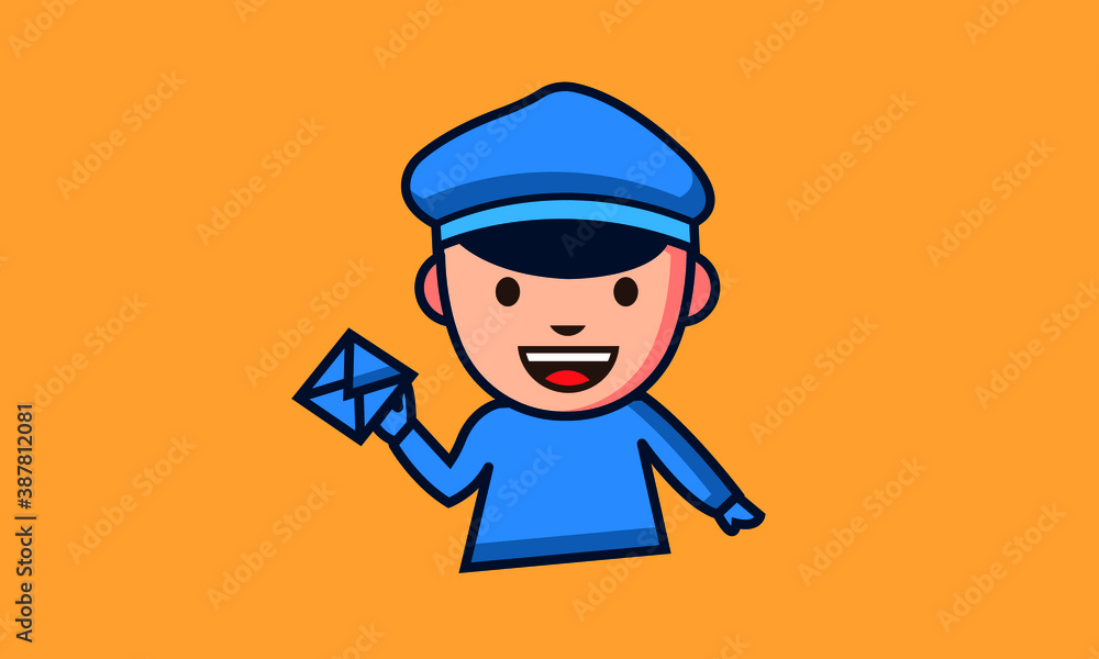 cartoon illustration of a postmen