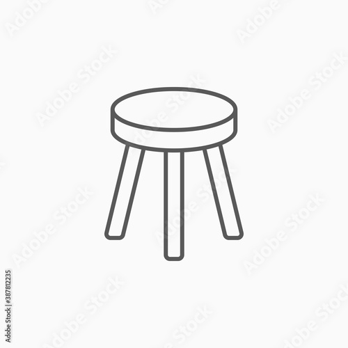 stool chair icon, chair vector illustration photo