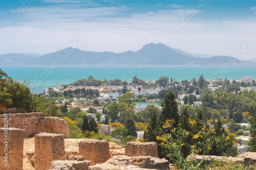 View of the ruins of an ancient Carthaginian city in Tunis