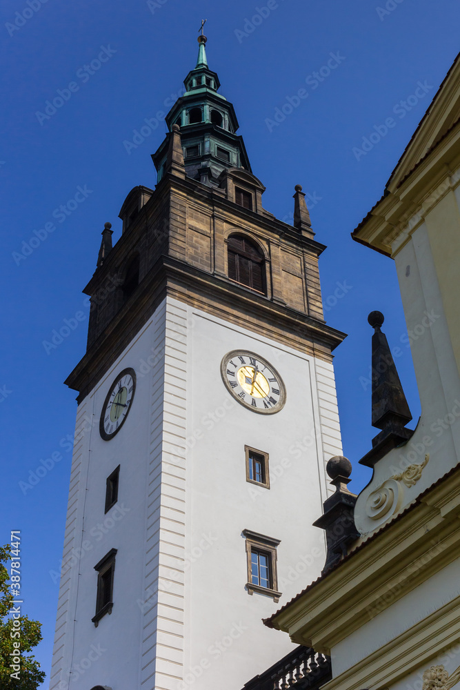 Tower of the historic cathedral in Litomerice, Czech Republic Tower of the historic cathedral in Litomerice, Czech Republic