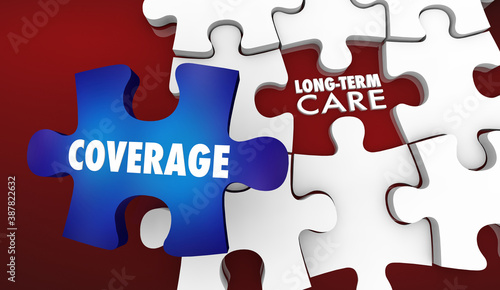 Tableau sur toile Long Term Care Health Senior Insurance Coverage Policy Plan 3d Illustration