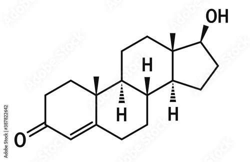 Testosterone hormone molecule, vector formula
